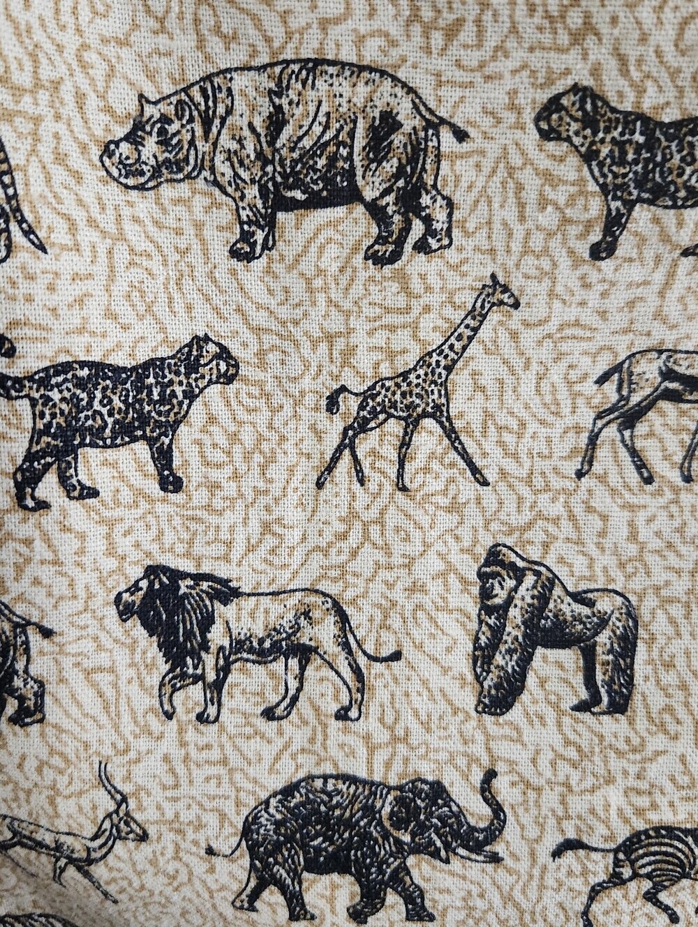 Tribal linen blend wrap maxi skirt size 14 African indie wildlife Animals safari - Picture 7 of 10